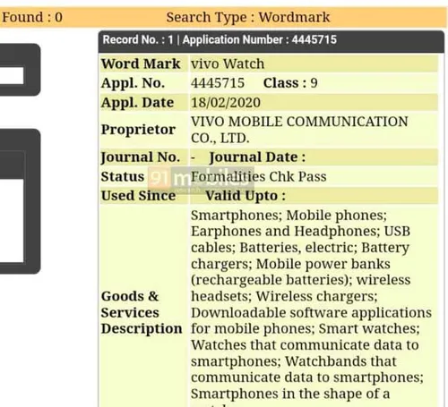 vivo watch trademark india 02