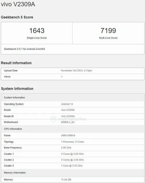 vivo x100 geekbench