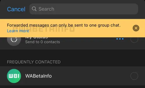wa forwarding limit group ios