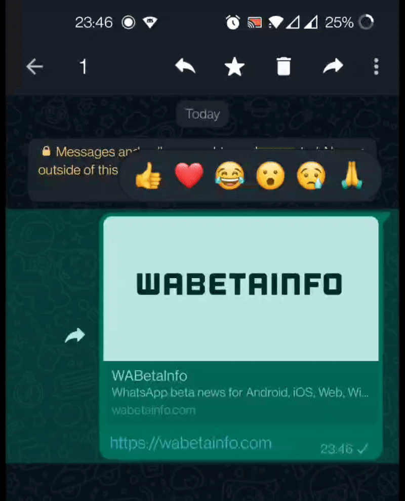wa message reaction animation