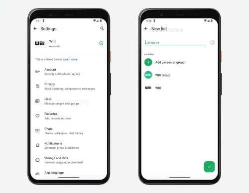 wa new list feature add person group android