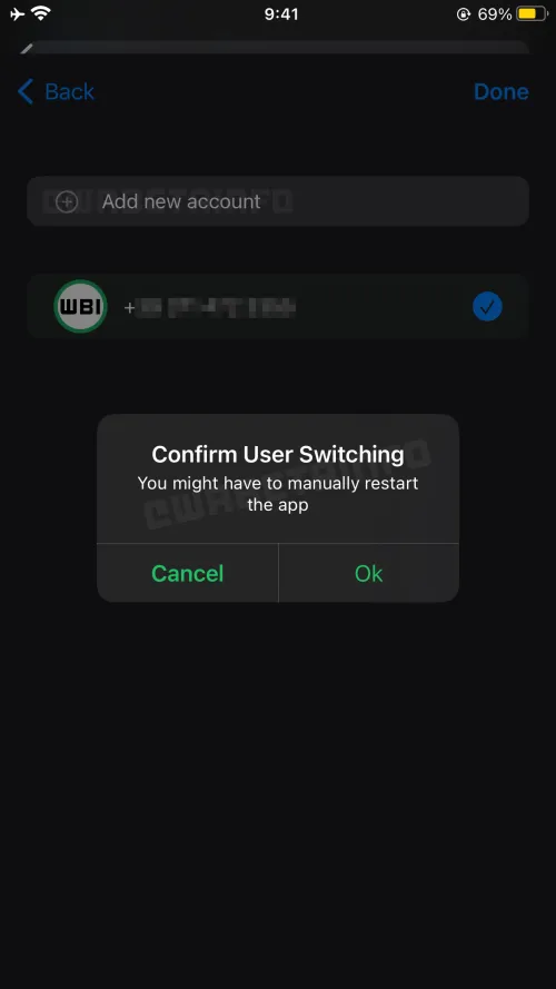 wa new multiple accounts feature settings ios
