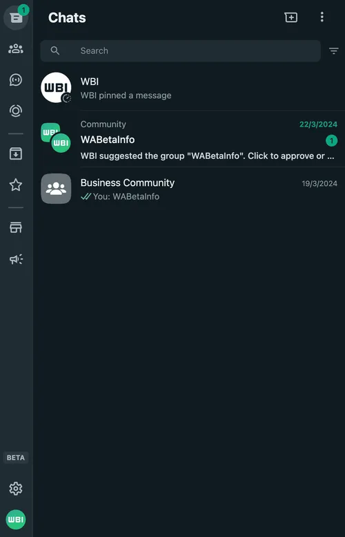 wa new sidebar feature interface web