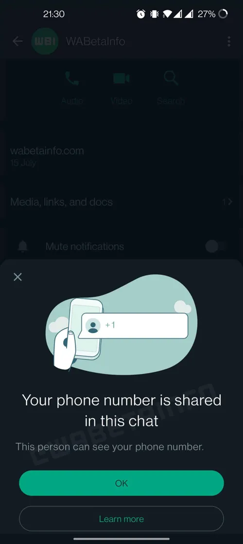 wa phone number shared alert business android scaled 1