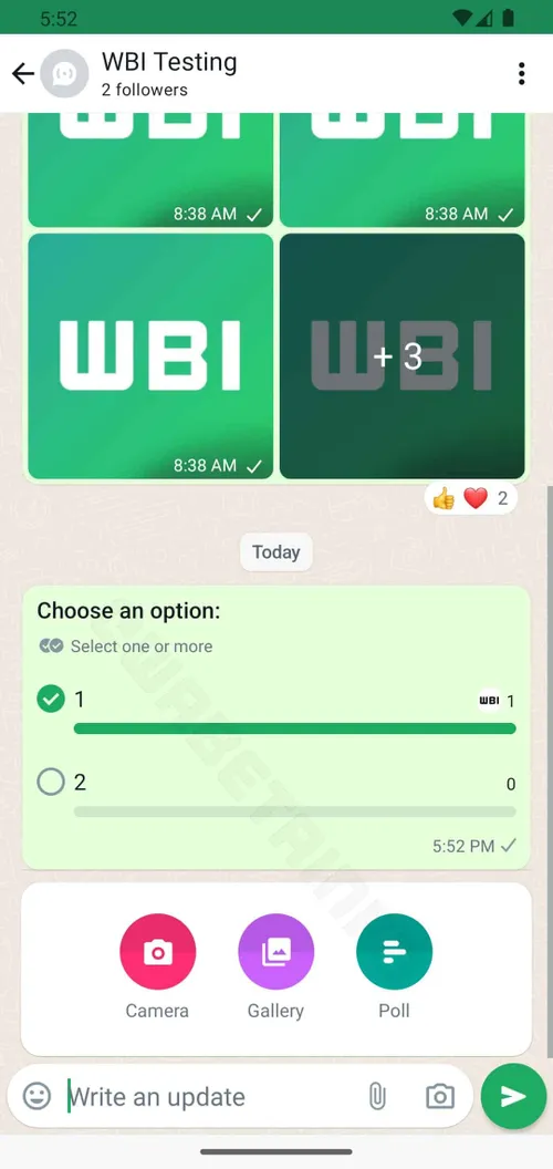 wa share polls channel android