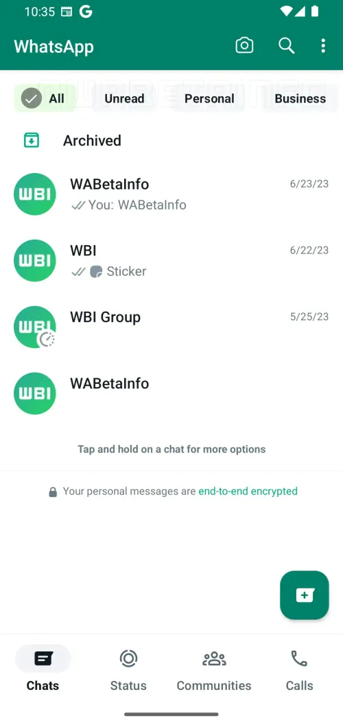 whatsapp beta android filtri chat