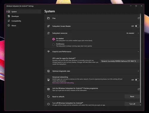 windows subsystem for android app