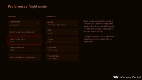 xbox night mode 1