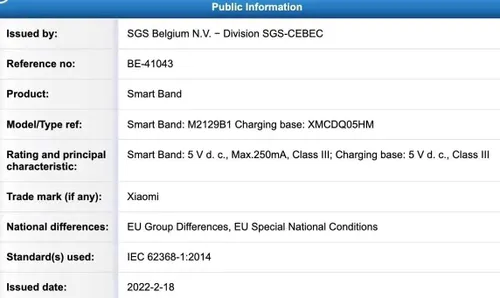 xiaomi mi band 7 m2129b1 battery