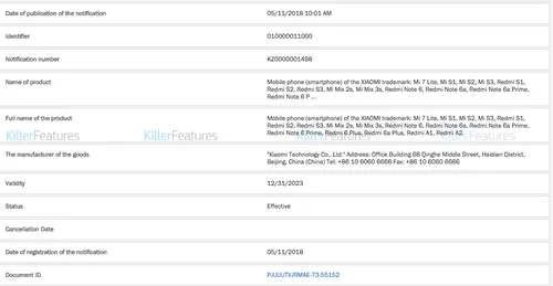 xiaomi product line 2018