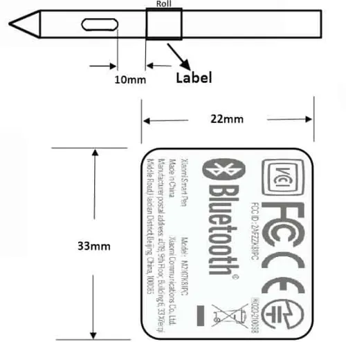 xiaomi smart pen m2107k81pc fcc label