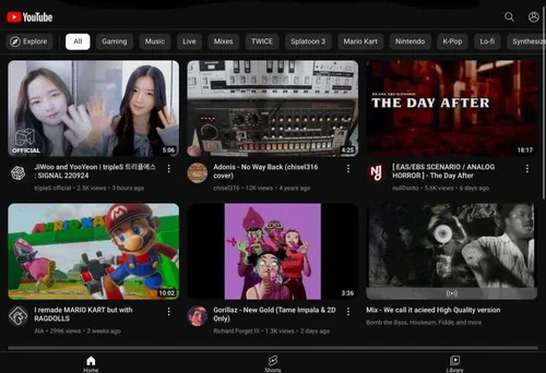 youtube homepage redesign ipad 1