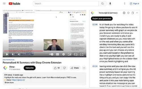 youtube summary chatgpt extension