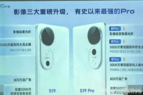 vivo s19 and s19 pro camera specs