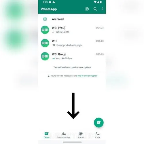 whatsapp bottom nav bar