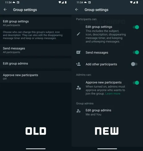 whatsapp group settings