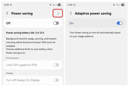 Samsung battery settings