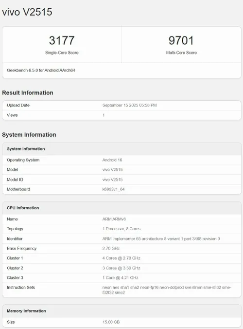 Vivo-X300-Geekbench-listing