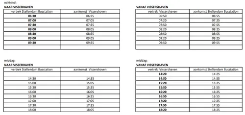 dienstregeling pendelbus stellendam