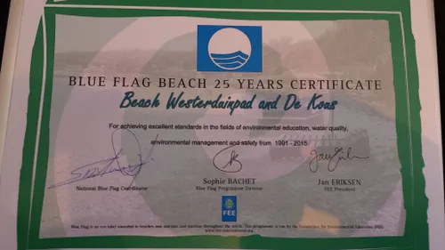 foto certificaat 25 jaar blauwe vlag