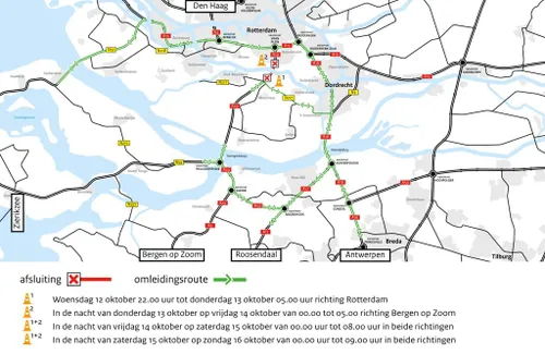 omleidingenkaart2 afsluiting heinenoordtunnel 12 op 13 13 op 14 14 op 15 en 15 op 16 okt web