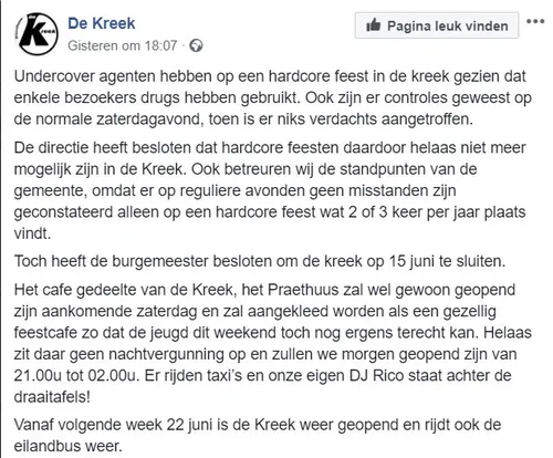 reactie de kreek