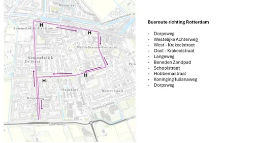 Busroute richting Rotterdam