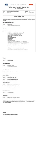 doc 63 2024 united states grand prix parts and parameters been replaced and or changed during parc f