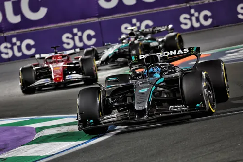 George Russell in de Grand Prix van Saoedi-Arabië.