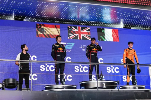 Lindblad on the F2 podium in Saudi Arabia