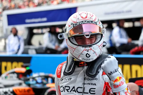Max Verstappen celebrates pole position at the Japanese Grand Prix