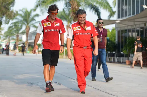 Fernando Alonso and Fabrizio Borra in Malaysia, 2014