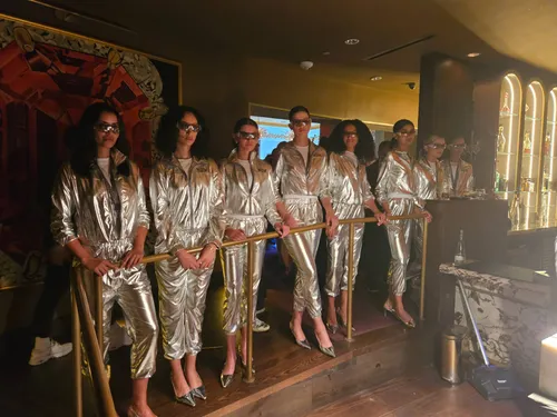 Models at Cadillac F1 launch in Miami