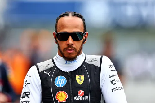 Hamilton on the grid at the Miami Grand Prix