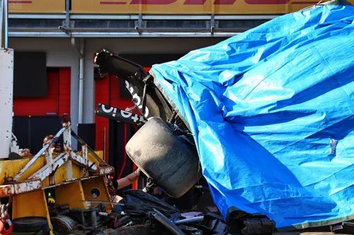 Yuki Tsunoda's RB21 after his crash in the qualifying for the Imola Grand Prix