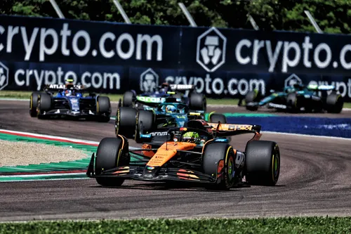 Norris in action at the Emilia-Romagna Grand Prix