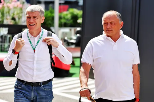 Antonello Coletta and Fred Vasseur at the 2023 Hungarian Grand Prix