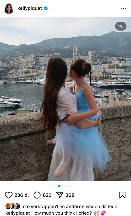 Kelly Piquet met dochtertje Penelope