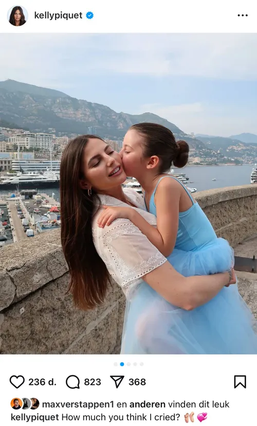 Kelly Piquet met dochtertje Penelope