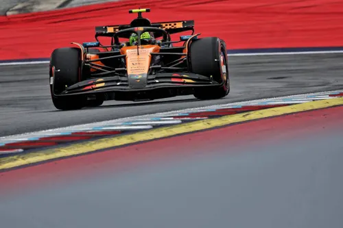 Norris during his fastest lap in FP2&nbsp;