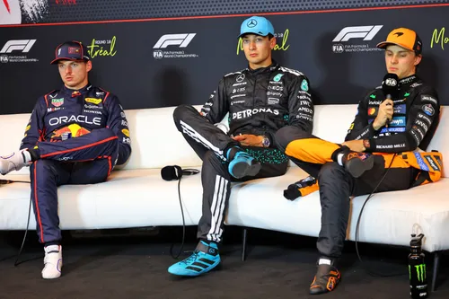 Verstappen, Russell und Piastri beim kanadischen Grand Prix 2025
