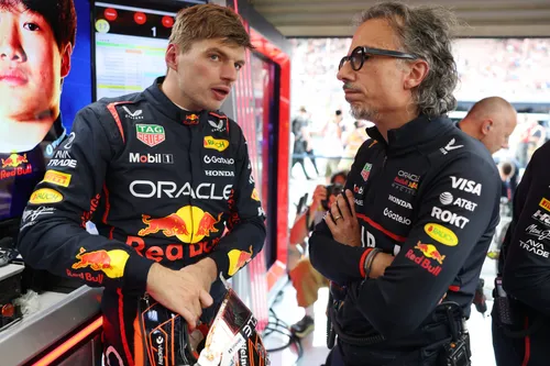 Max Verstappen en Laurent Mekies