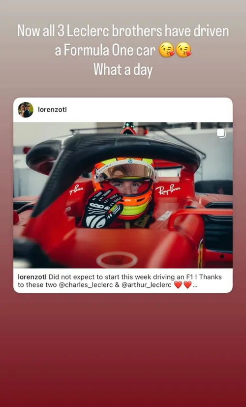 Charles Leclercs Instagram Story