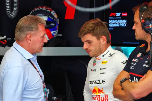Max Verstappen and Jos Verstappen at the Hungaroring