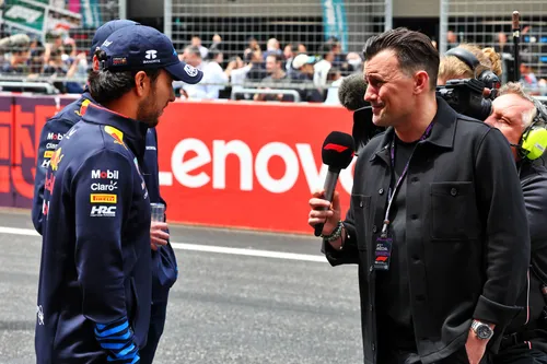 Will Buxton interviewing Sergio Perez and Max Verstappen