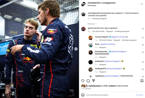 Max Verstappen reageert op Instagram