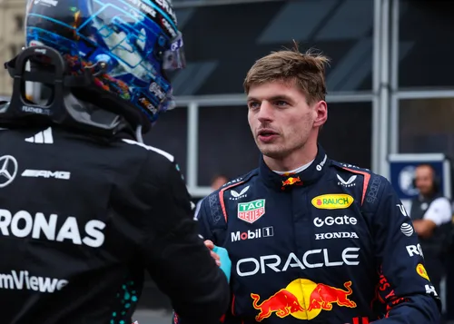Max Verstappen na het winnen van de race in Baku. Foto: Red Bull Content Pool