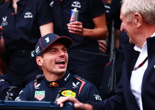 Max Verstappen na zijn overwinning in Baku