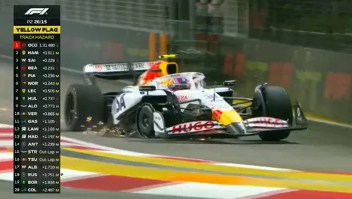 De crash van Liam Lawson - Foto: Formula 1