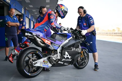 Toprak testing the Pramac Yamaha at the Buriram circuit